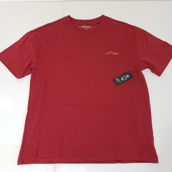 Ed Hardy Other - Ed Hardy Logo short sleeve crewneck Tshirt Men's xl red wine nwt